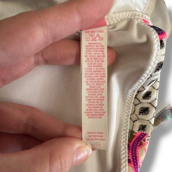 Victoria’s Secret Bikini Top L Boho Y2K Triangle Tassel Swim Floral Festival - Picture 5 of 6